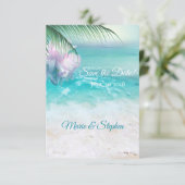 OCEAAN WATEREN SPARKLEREN BEWAART U DE Datum Save The Date (Staand voorkant)