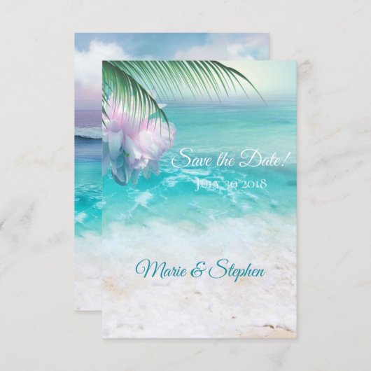 OCEAAN WATEREN SPARKLEREN BEWAART U DE Datum Save The Date (Voorkant / Achterkant)