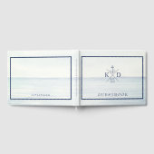 Oceaan Waterverf nautische anker monogram bruiloft Gastenboek (Volledig)