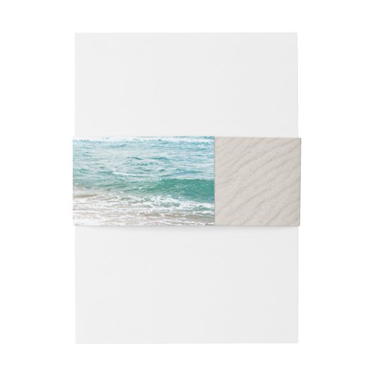 Oceaan Zand en Brandinging met citaat Uitnodigingen Wikkel (Achterkant Voorbeeld)