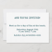 Oceaan, zandige kustlijn met zachte golven kaart (Achterkant)