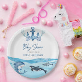 Oceaan & Zee Baby shower Papieren Bordje (Feest)
