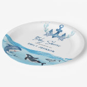 Oceaan & Zee Baby shower Papieren Bordje (Gekanteld)