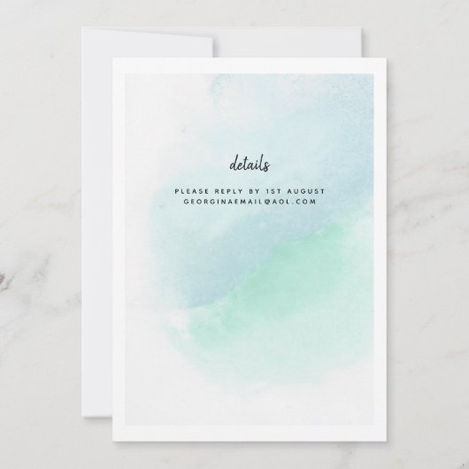 Oceaan Zee Glas Ombre Turquoise Blauwe Trouwdag Kaart (Achterkant)