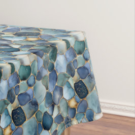 Oceaan Zee Glas Omlijnd Met Goud Tafelkleed
