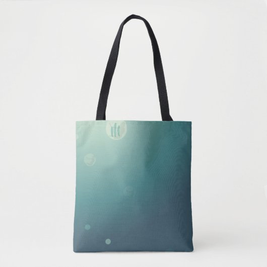 Oceaan Zee Groene Zeemeermin Monogrammed Canvas ta Tote Bag (Voorkant)