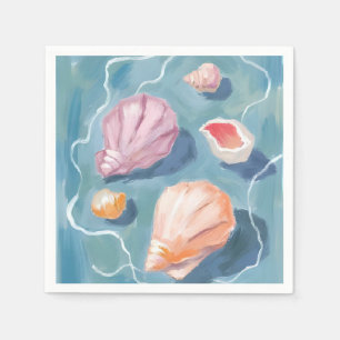 Oceaan Zee Schelpen Aquarel Kust Strand Zee Servet