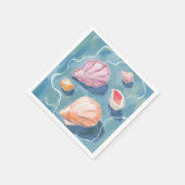 Oceaan Zee Schelpen Aquarel Kust Strand Zee Servet (Hoek)