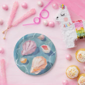 Oceaan Zee Schelpen Waterverf Kust Strand Zee Papieren Bordje (Feest)