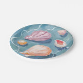 Oceaan Zee Schelpen Waterverf Kust Strand Zee Papieren Bordje (Gekanteld)