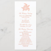 Oceaan Zee schildpad, zacht koraal bruiloft Programmakaart (Voorkant)