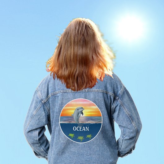 Oceaan, Zee Schildpadden en Dolfijn Denim Jacket