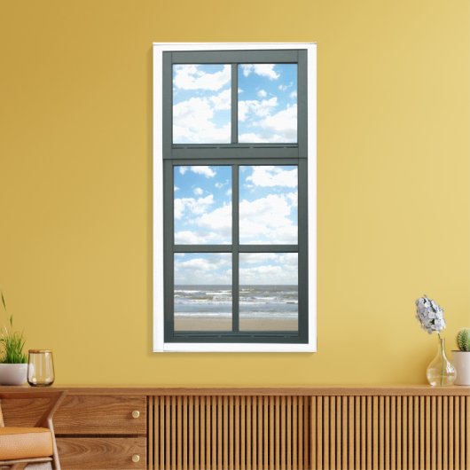 Oceaan / Zee Waves Fake Window Uitzicht Canvas Afdruk (Insitu (Woonkamer))