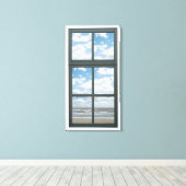 Oceaan / Zee Waves Fake Window Uitzicht Canvas Afdruk (Insitu (Houten vloer))
