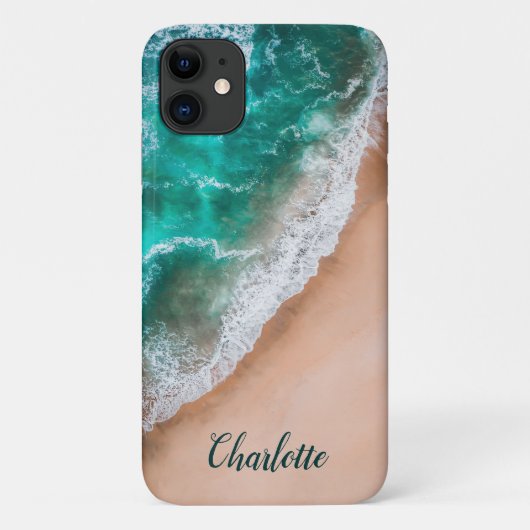 Oceaan zeegolf Strand Nautilus Aangepaste naam Case-Mate iPhone Case (Achterkant)