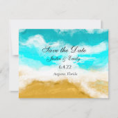 Oceaan Zeekant Turquoise Golven Save the Date Kaart (Voorkant)