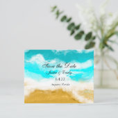 Oceaan Zeekant Turquoise Golven Save the Date   Kaart (Staand voorkant)