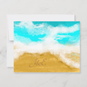 Oceaan Zeekant Turquoise Golven Save the Date Kaart (Achterkant)