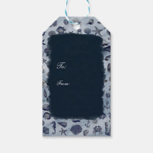 Oceaan Zeeleven Nautilus Schelpen Strand Elegant Cadeaulabel