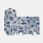 Oceaan Zeeleven Nautilus Zeeschelpen Strand Bruilo Bedankdoosjes (Uitgevouwen)