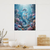 Oceaan Zeepaardje Koraal Drift Poster (Keuken)