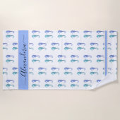 Oceaan Zeepaardje Tropisch blauw turkoois  Strandh Strandlaken (Voorkant)