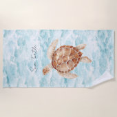 Oceaan Zeeschildpad Strandlaken (Voorkant)
