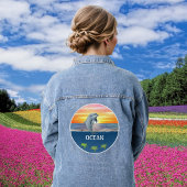 Oceaan, zeeschildpadden en dolfijn denim jacket