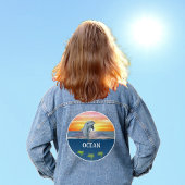 Oceaan, zeeschildpadden en dolfijn denim jacket
