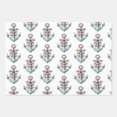 Oceaan zeesterren kerstpatroon inpakpapier vel (Voorkant 2)