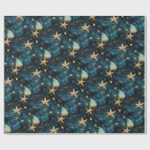 Oceaan zeesterren patroon wrapping papier (Vlak)