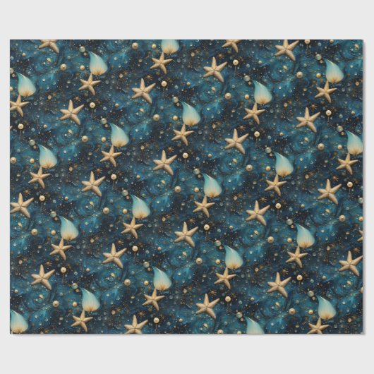 Oceaan zeesterren patroon wrapping papier (Vlak)