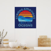 Oceaan Zegt Retro Zonsondergang Poster (Keuken)