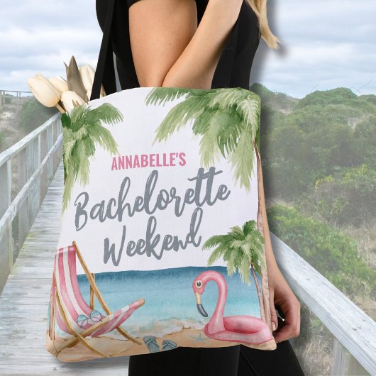 Oceaan Zomer Bachelorette Waterverf Strand Tote Bag