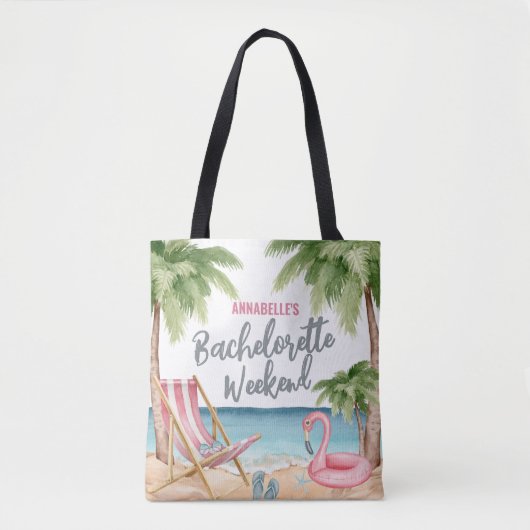 Oceaan Zomer Bachelorette Waterverf Strand Tote Bag (Voorkant)