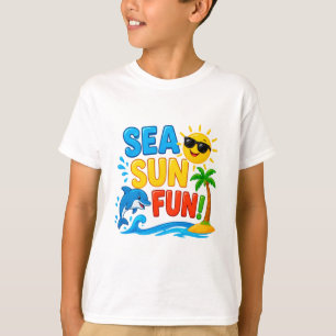 ☀️ Oceaan Zomer Grafisch Voor Strand Kinderen 🌊 T-shirt