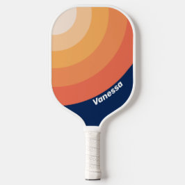 Oceaan Zon Herfst Cirkel Streep met Naam Pickleball Paddle