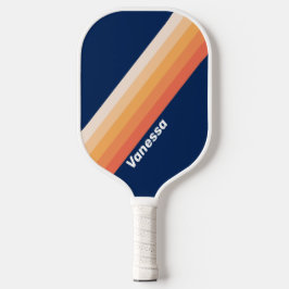 Oceaan Zon Herfst Strepen met Naam Pickleball Paddle