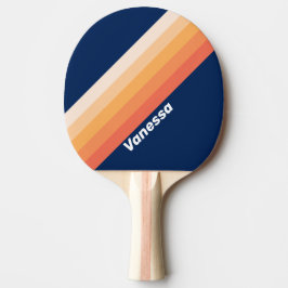 Oceaan Zon Herfst Strepen met Naam Tafeltennisbatje