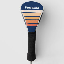 Oceaan Zon Valt Over Strepen met Naam Golfheadcover