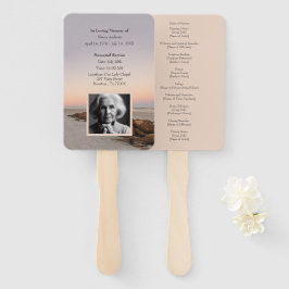 Oceaan Zonsondergang Funeral Memorial Programma Handwaaier