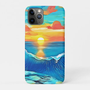 Oceaan Zonsondergang Golf Kunst Case-Mate iPhone Case