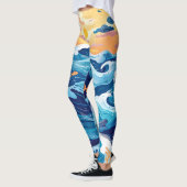 Oceaan Zonsondergang Golfprint Leggings (Links)
