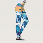 Oceaan Zonsondergang Golfprint Leggings (Rechts)