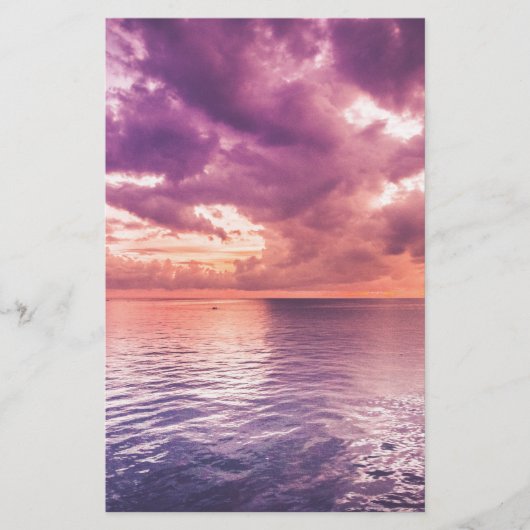 Oceaan Zonsondergang Inspirerend Briefpapier (Voorkant)