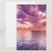 Oceaan Zonsondergang Inspirerend Briefpapier (Voorkant / Achterkant)