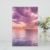 Oceaan Zonsondergang Inspirerend Briefpapier (Staand voorkant)
