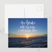 Oceaan Zonsondergang met Psalmen Prijs Hem Bijbelv Briefkaart (Voorkant / Achterkant)