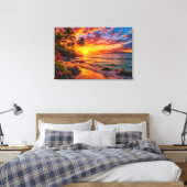 Oceaan Zonsondergang Ontsnapping Canvasprint Canvas Afdruk (Insitu (Slaapkamer))