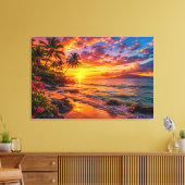Oceaan Zonsondergang Ontsnapping Canvasprint Canvas Afdruk (Insitu (Woonkamer))